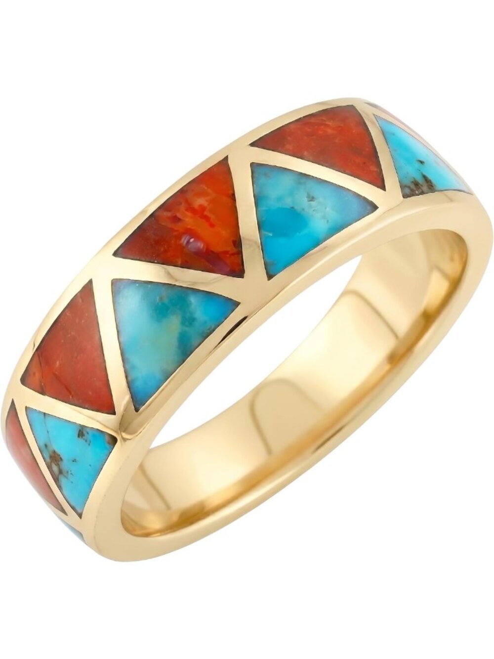 Stunning Turquoise Gemstone Ring in Gold Tone for Women & Men - Unique Jewelry